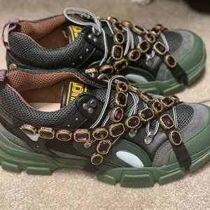 BrandNew Gucci Green Flashtrek with (Removable purple jewels) GUCCI Flashtrek SEGA Green Purple Swarovski Crystal Mens  main image 2